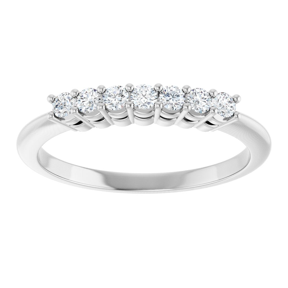 14K White 1/5 CTW Lab-Grown Diamond 7-Stone Anniversary Band