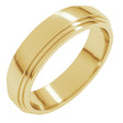 14K Yellow 5 mm Flat Double Stepped Edge Band Size 11