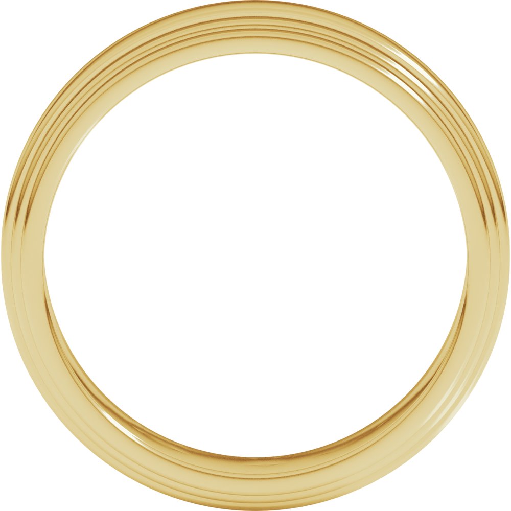 14K Yellow Gold 5 mm Double Stepped-Edge Flat Band Size 10.5