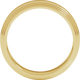 14K Yellow Gold 5 mm Double Stepped-Edge Flat Band Size 10.5