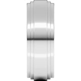 14K White Gold 7 mm Double Stepped-Edge Flat Band Size 11.5