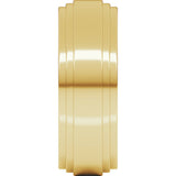 14K Yellow Gold 7 mm Double Stepped-Edge Flat Band Size 10