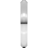 14K White Gold 3 mm Double Stepped-Edge Flat Band Size 8.5