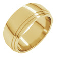 14K Yellow 8 mm Double Stepped-Edge Flat Band Size 13