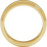 14K Yellow 8 mm Double Stepped-Edge Flat Band Size 13