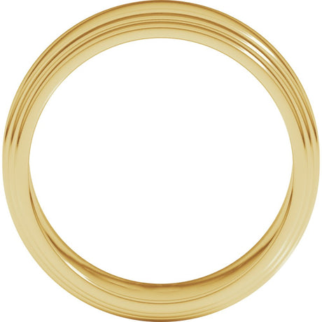 14K Yellow 8 mm Double Stepped-Edge Flat Band Size 13