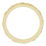 10K Yellow Gold 3.4 mm  Floral Flat Band Size 8