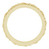 14K Yellow Gold 2.7 mm  Floral Flat Band Size 6