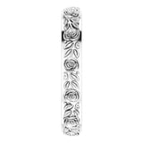 Continuum Sterling Silver 2.7 mm  Floral Flat Band Size 5.5