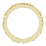 14K Yellow 2.7 mm  Floral Flat Band