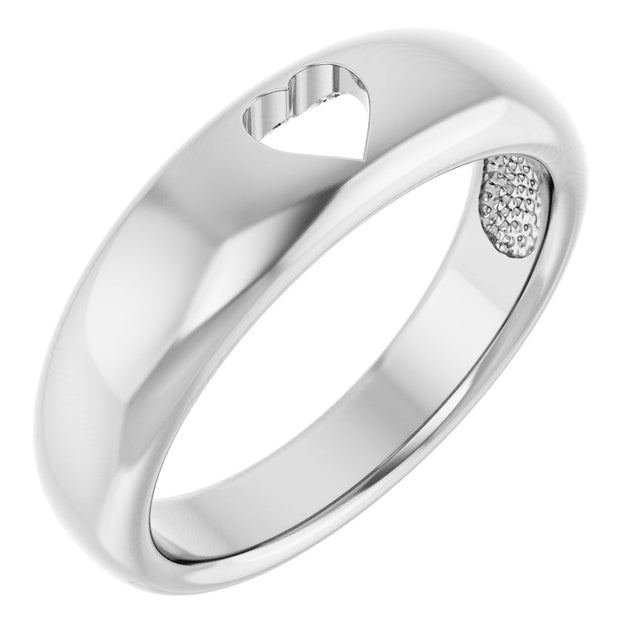 Sterling Silver Pierced Heart Ring