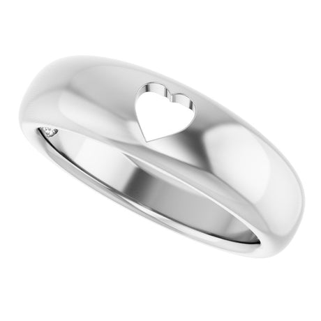 Sterling Silver Pierced Heart Ring