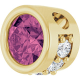 14K Yellow Gold Natural Pink Tourmaline & .07 CTW Natural Diamond Pendant