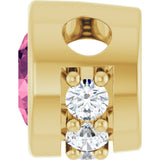 14K Yellow Gold Natural Pink Tourmaline & .07 CTW Natural Diamond Pendant
