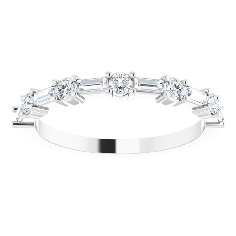 14K White 3/8 CTW Natural Diamond Anniversary Band