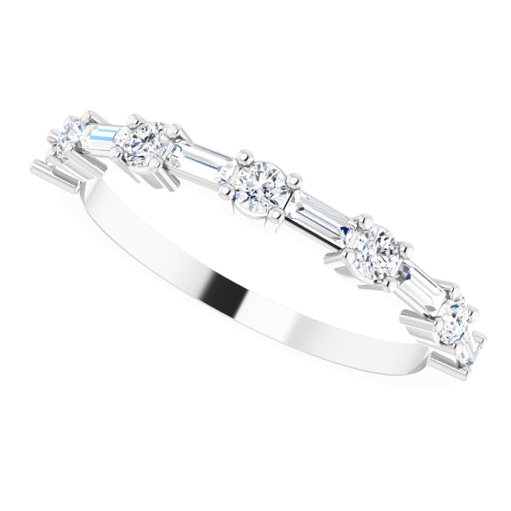 14K White 3/8 CTW Natural Diamond Anniversary Band