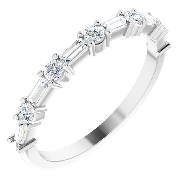 14K White 3/8 CTW Natural Diamond Anniversary Band