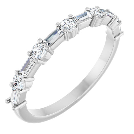 14K White 3/8 CTW Lab-Grown Diamond Anniversary Band