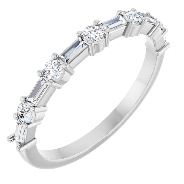14K White 3/8 CTW Lab-Grown Diamond Anniversary Band