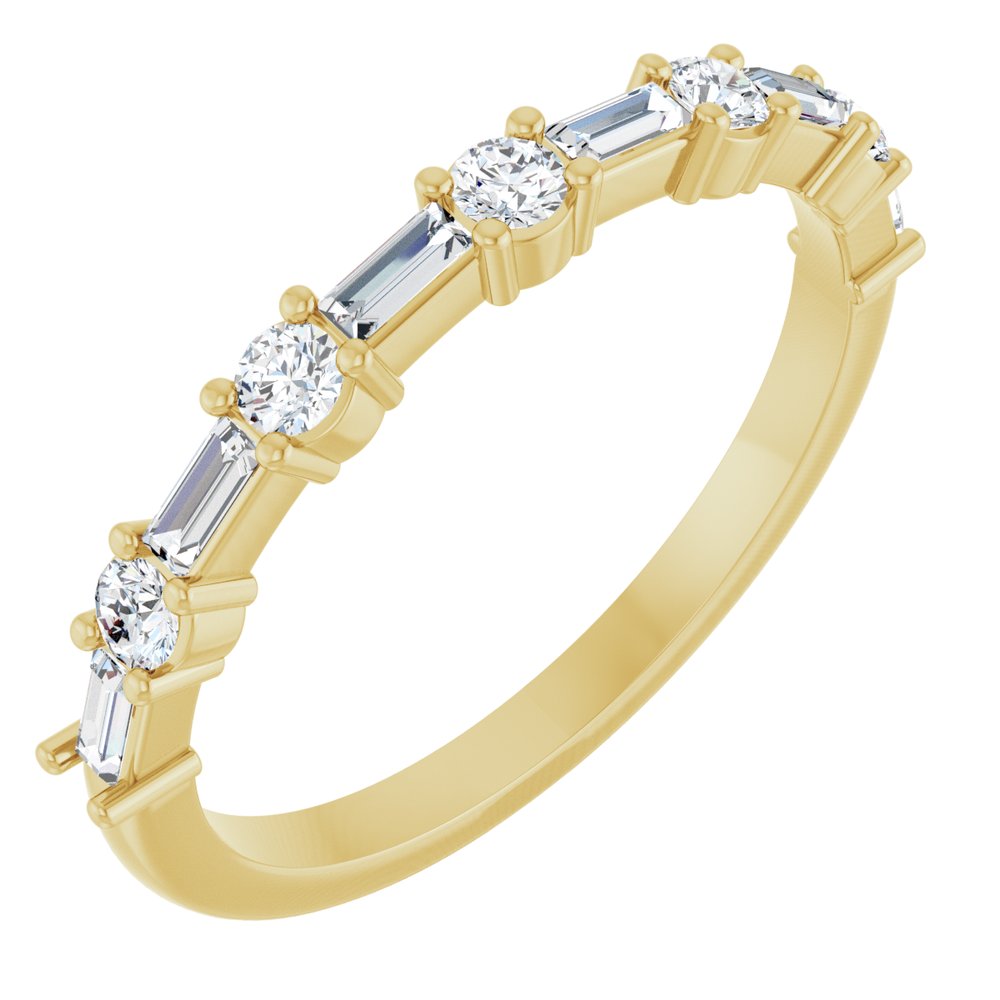 14K Yellow 3/8 CTW Natural Diamond Anniversary Band