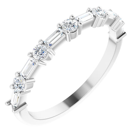 14K White 3/8 CTW Lab-Grown Diamond Anniversary Band