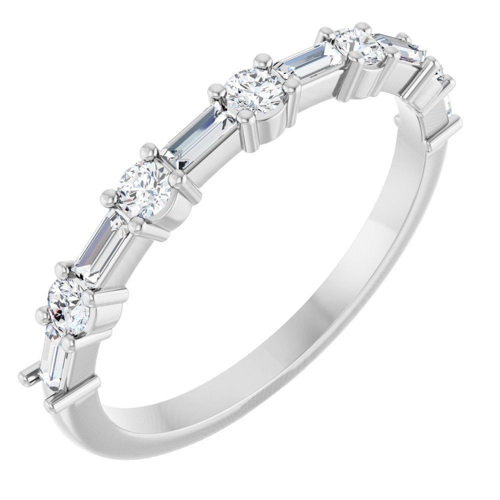 14K White 3/8 CTW Natural Diamond Anniversary Band