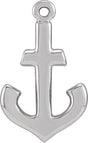 14K White Anchor Dangle