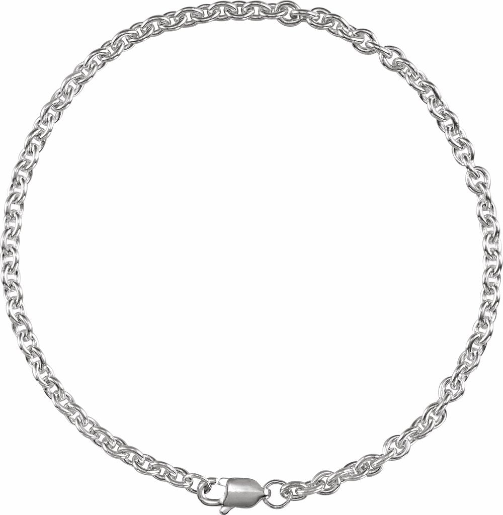 Sterling Silver 2.8 mm Cable 7" Chain