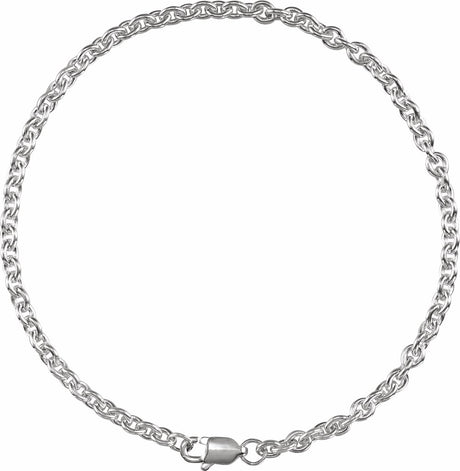 Sterling Silver 2.8 mm Cable 7" Chain