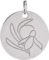 Sterling Silver Snow Drop January Birth Flower Pendant