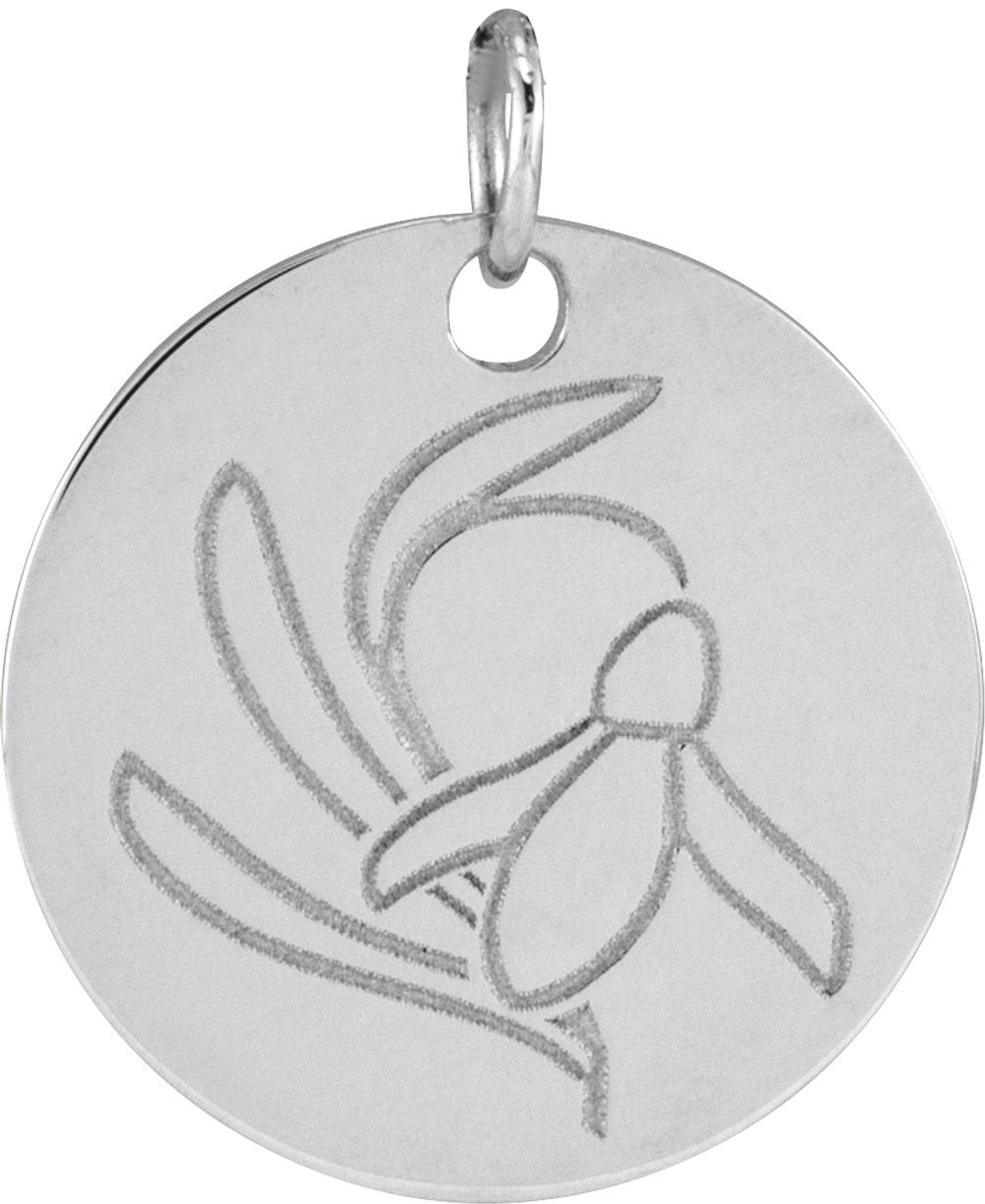 14K White Snow Drop January Birth Flower Pendant