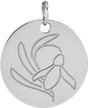 14K White Snow Drop January Birth Flower Pendant