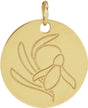 14K Yellow Gold Snow Drop January Birth Flower Pendant