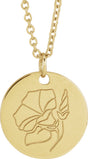 14K Yellow Gold Morning Glory September Birth Flower 16-18" Necklace