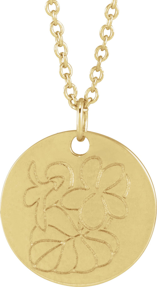 18K Yellow Gold-Plated Sterling Silver Violet February Birth Flower 16-18" Necklace