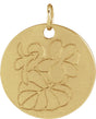 14K Yellow Gold Violet February Birth Flower Pendant