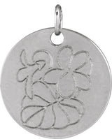 Sterling Silver Violet February Birth Flower Pendant
