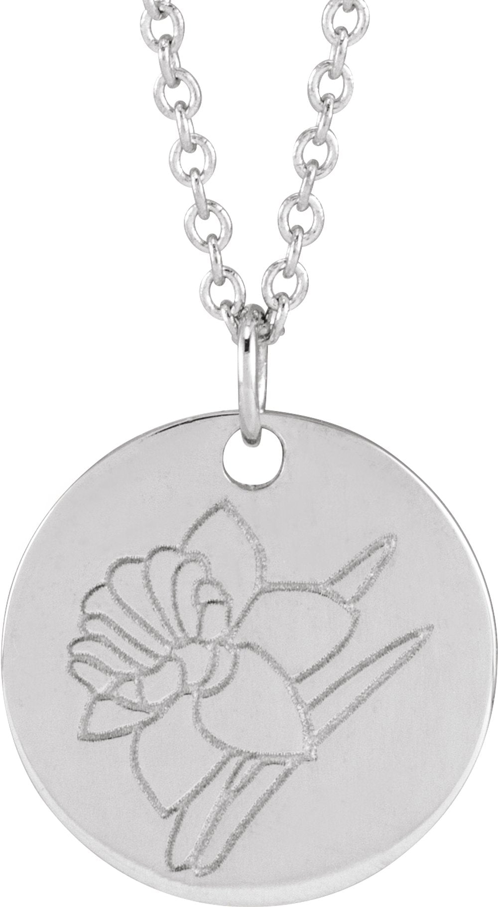 Sterling Silver Daffodil March Birth Flower 16-18" Necklace
