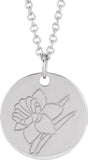 Sterling Silver Daffodil March Birth Flower 16-18" Necklace