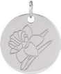 14K White Daffodil March Birth Flower Pendant
