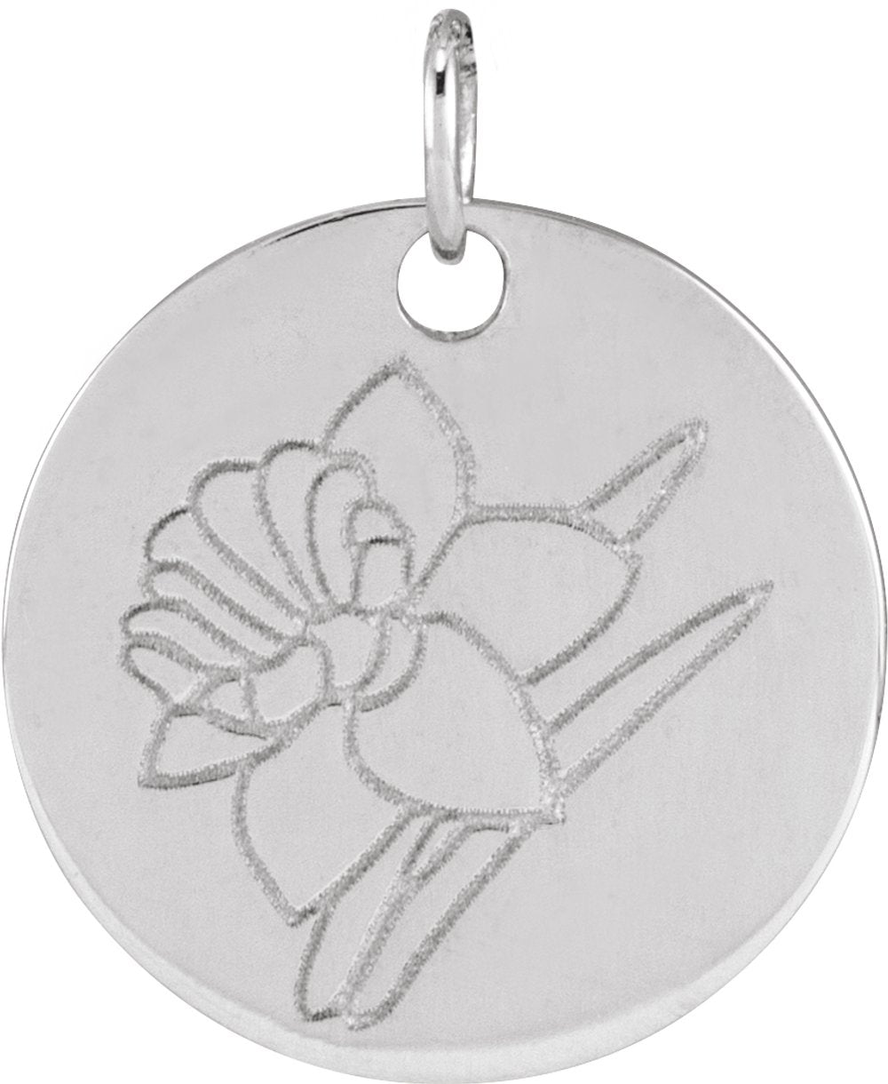 Sterling Silver Daffodil March Birth Flower Pendant