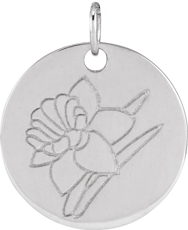 Sterling Silver Daffodil March Birth Flower Pendant