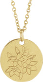 18K Yellow Gold-Plated Sterling Silver Narcissus December Birth Flower 16-18" Necklace