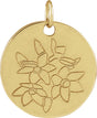 14K Yellow Gold Narcissus December Birth Flower Pendant