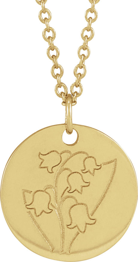 18K Yellow Gold-Plated Sterling Silver Lily May Birth Flower 16-18" Necklace