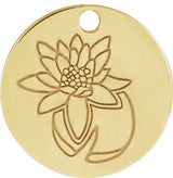 14K Yellow July Waterlily Flower Dangle 