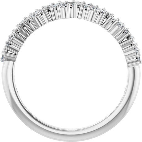 14K White 3/8 CTW Natural Diamond Scattered Anniversary Band