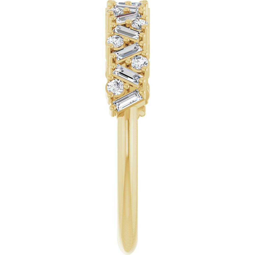 14K Yellow 3/8 CTW Natural Diamond Scattered Anniversary Band