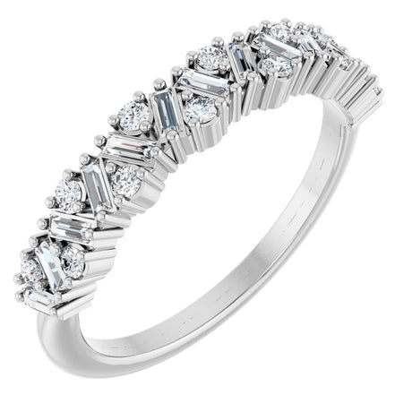 14K White 3/8 CTW Lab-Grown Diamond Scattered Anniversary Band