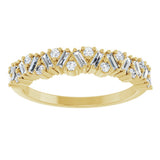 14K Yellow 3/8 CTW Natural Diamond Scattered Anniversary Band